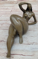 Abstract Reclining Woman Bronze Sculpture by Mario Nick