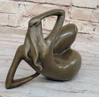 Abstract Reclining Woman Bronze Sculpture by Mario Nick