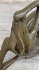 Abstract Reclining Woman Bronze Sculpture by Mario Nick