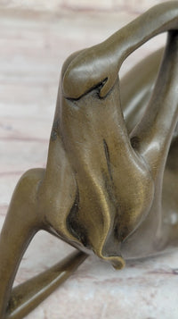 Abstract Reclining Woman Bronze Sculpture by Mario Nick