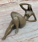 Abstract Reclining Woman Bronze Sculpture by Mario Nick