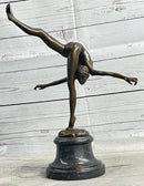 Art Deco Nude Talented Gymnast Trophy Bronze Sculpture