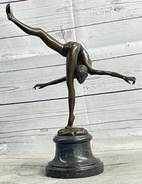 Art Deco Nude Talented Gymnast Trophy Bronze Sculpture