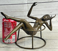 Signed Nick Nude Female Abstract Mid Century Bronze Sculpture