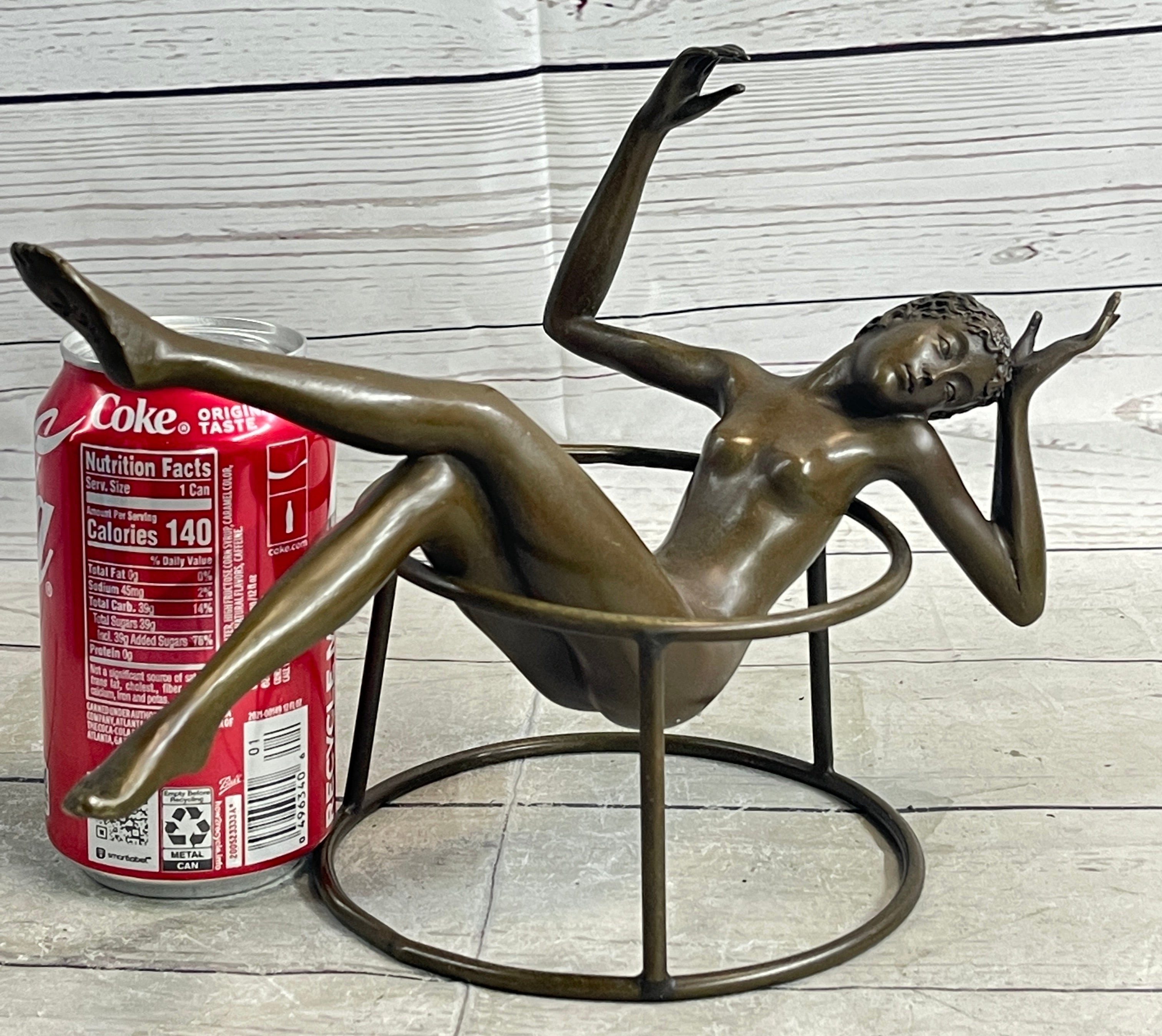 Signed Nick Nude Female Abstract Mid Century Bronze Sculpture