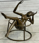 Signed Nick Nude Female Abstract Mid Century Bronze Sculpture