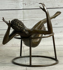 Signed Nick Nude Female Abstract Mid Century Bronze Sculpture
