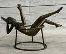 Signed Nick Nude Female Abstract Mid Century Bronze Sculpture