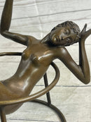 Signed Nick Nude Female Abstract Mid Century Bronze Sculpture