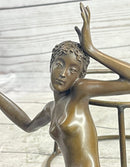 Signed Nick Nude Female Abstract Mid Century Bronze Sculpture