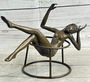 Signed Nick Nude Female Abstract Mid Century Bronze Sculpture