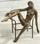Signed Nick Nude Female Abstract Erotic Mid Century Bronze Sculpture
