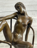 Signed Nick Nude Female Abstract Erotic Mid Century Bronze Sculpture