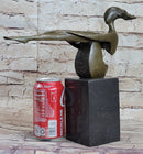 Abstract Bronze Sculpture of Sitting Girl Yoga Plank 11.5" x 12.5"