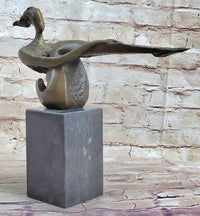 Abstract Bronze Sculpture of Sitting Girl Yoga Plank 11.5" x 12.5"