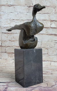 Abstract Bronze Sculpture of Sitting Girl Yoga Plank 11.5" x 12.5"