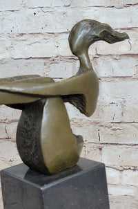 Abstract Bronze Sculpture of Sitting Girl Yoga Plank 11.5" x 12.5"