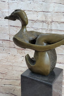 Abstract Bronze Sculpture of Sitting Girl Yoga Plank 11.5" x 12.5"