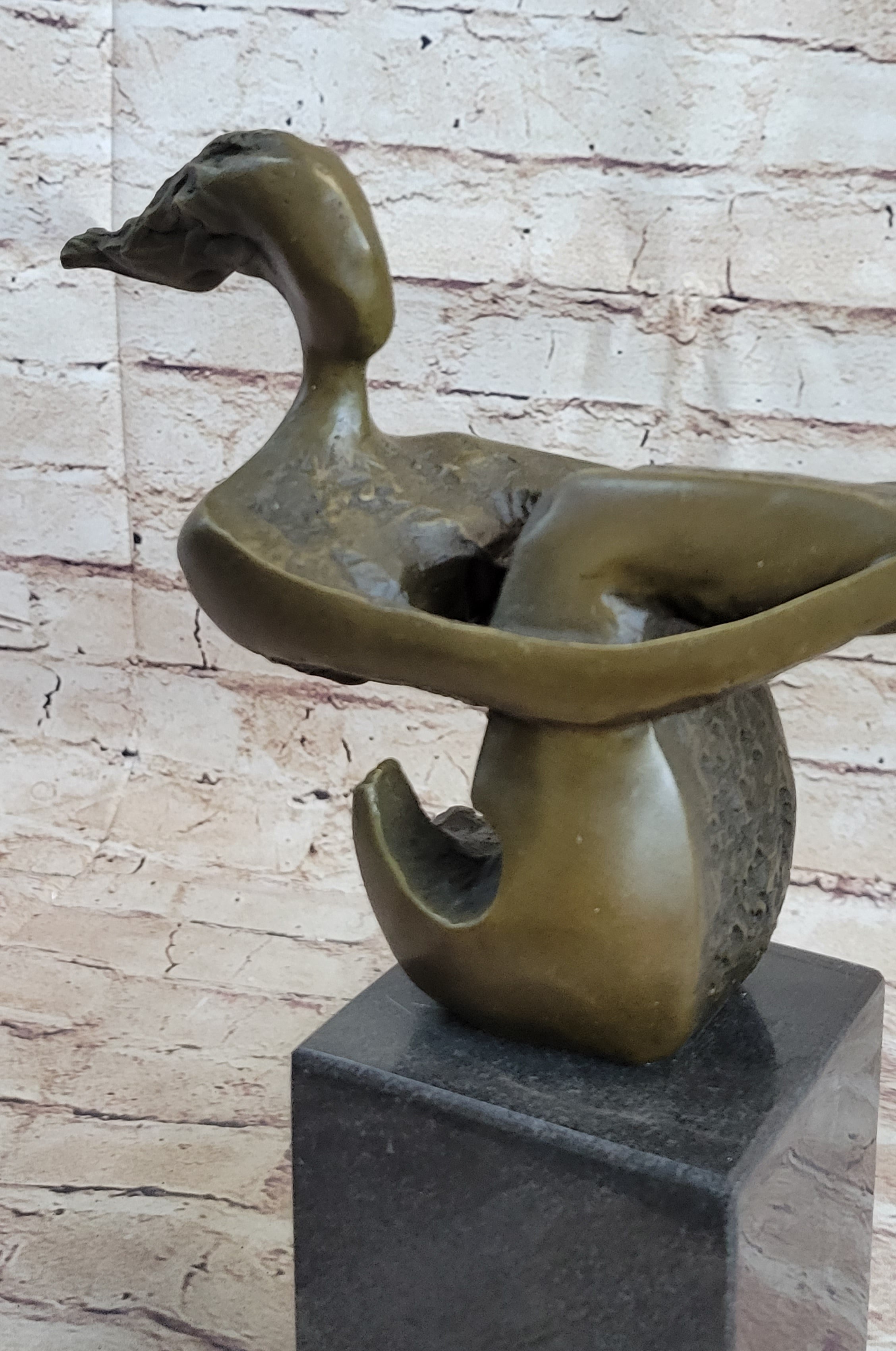 Abstract Bronze Sculpture of Sitting Girl Yoga Plank 11.5" x 12.5"