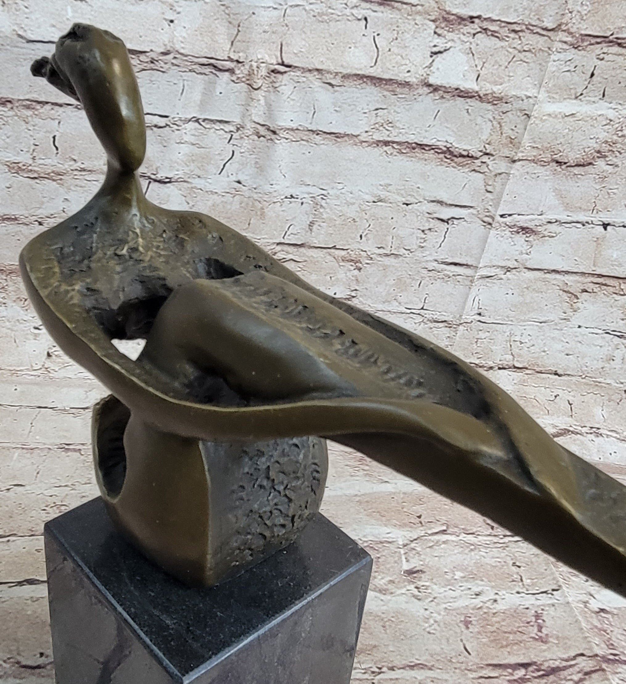 Abstract Bronze Sculpture of Sitting Girl Yoga Plank 11.5" x 12.5"
