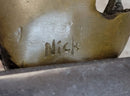 Abstract Bronze Sculpture of Sitting Girl Yoga Plank 11.5" x 12.5"