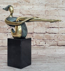 CONTEMPORARY BRONZE METAL SCULPTURE NUDE ABSTRACT FIGURATIVE FEMALE SIGNED DECO