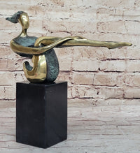 CONTEMPORARY BRONZE METAL SCULPTURE NUDE ABSTRACT FIGURATIVE FEMALE SIGNED DECO
