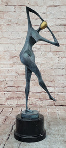 Signed Abstract Modern Art Female Woman Genuine Bronze Sculpture Statue