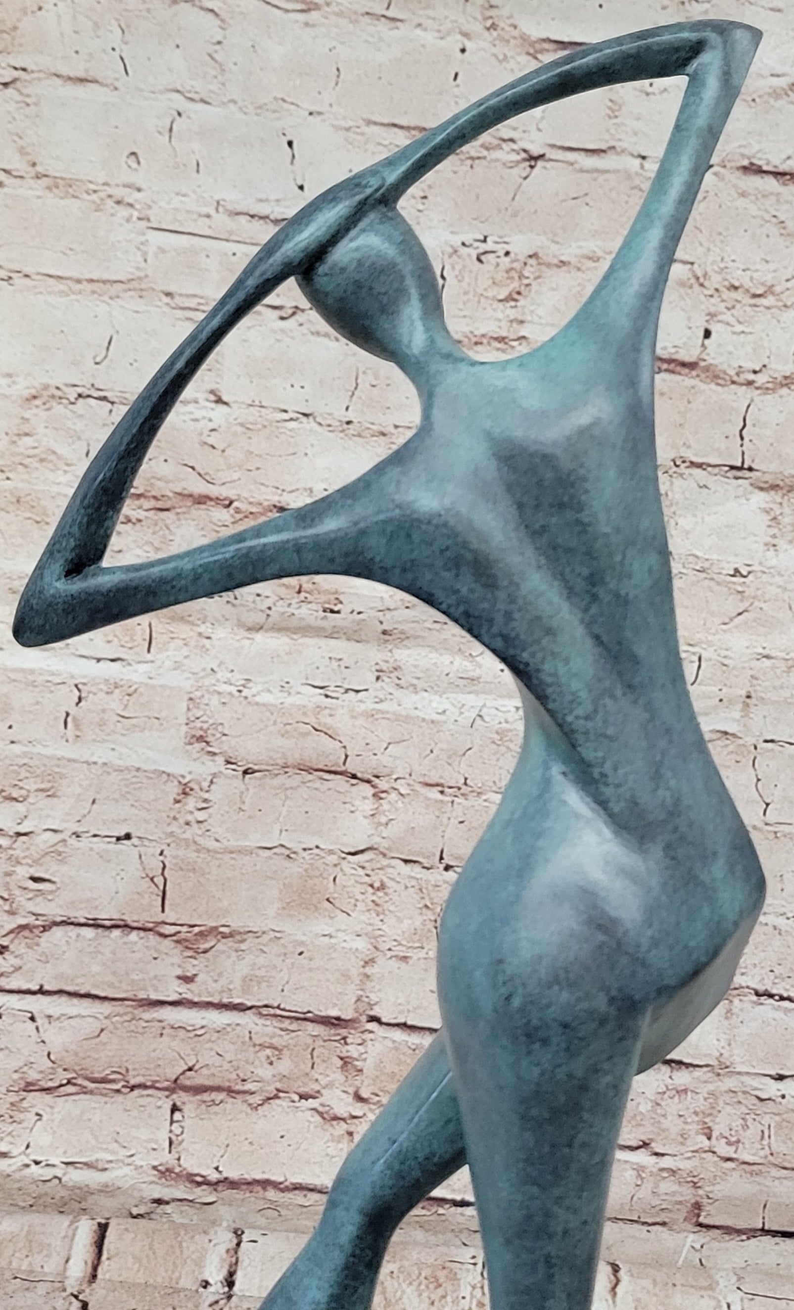 Signed Abstract Modern Art Female Woman Genuine Bronze Sculpture Statue