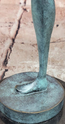 Signed Abstract Modern Art Female Woman Genuine Bronze Sculpture Statue