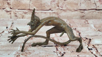 Grotesque Bronze Demon Satyr – Mythical Horned Creature
