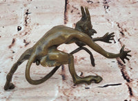 Grotesque Bronze Demon Satyr – Mythical Horned Creature