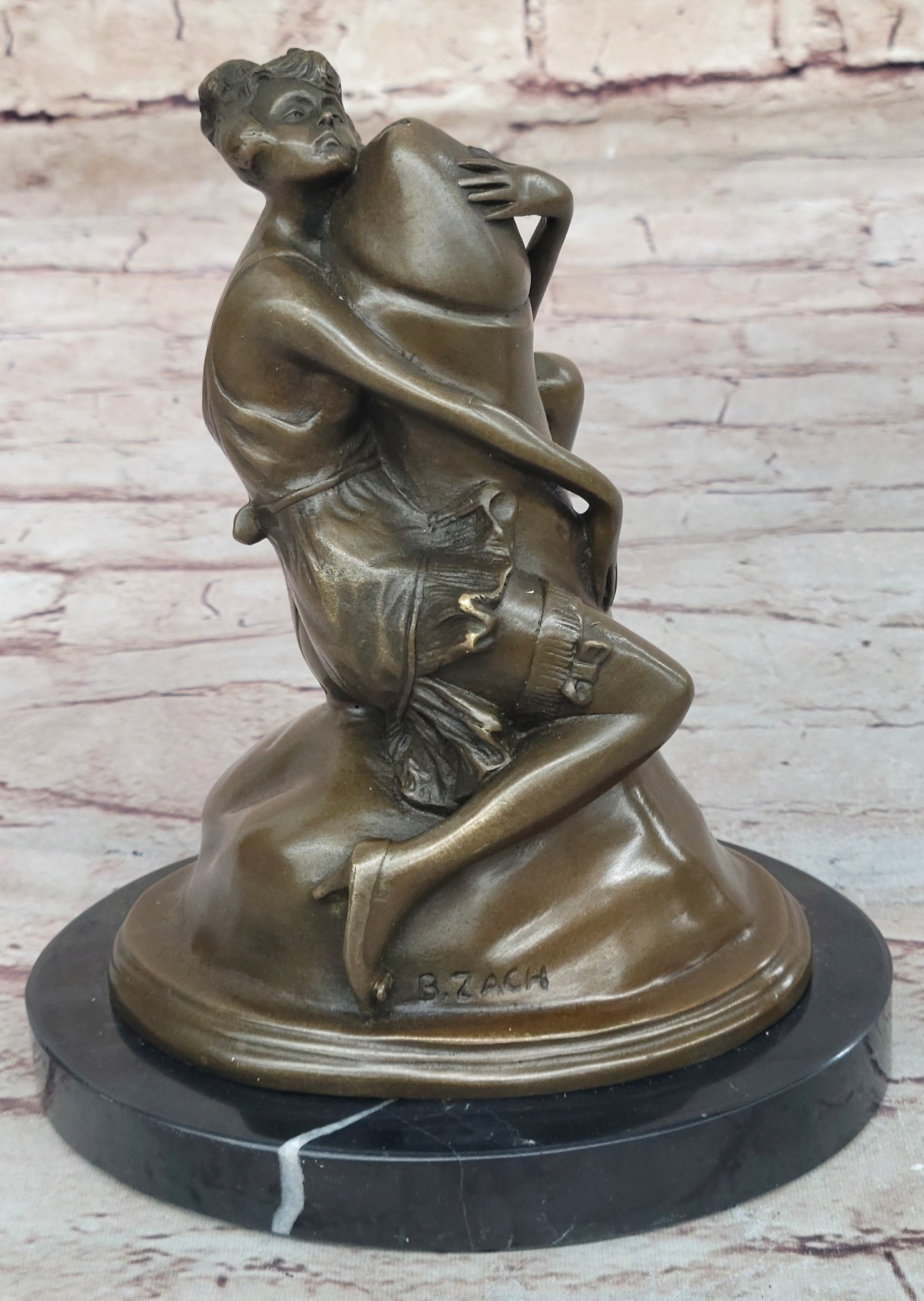 Bruno Zach Penis Love Bronze Sculpture Marble Base