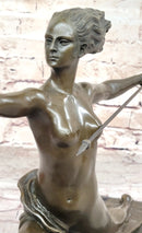 Art Deco Bronze Sculpture Amazon Warrior Nude with Spear (1925) by Marcel Bouraine