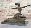 Art Deco Bronze Sculpture Amazon Warrior Nude with Spear (1925) by Marcel Bouraine