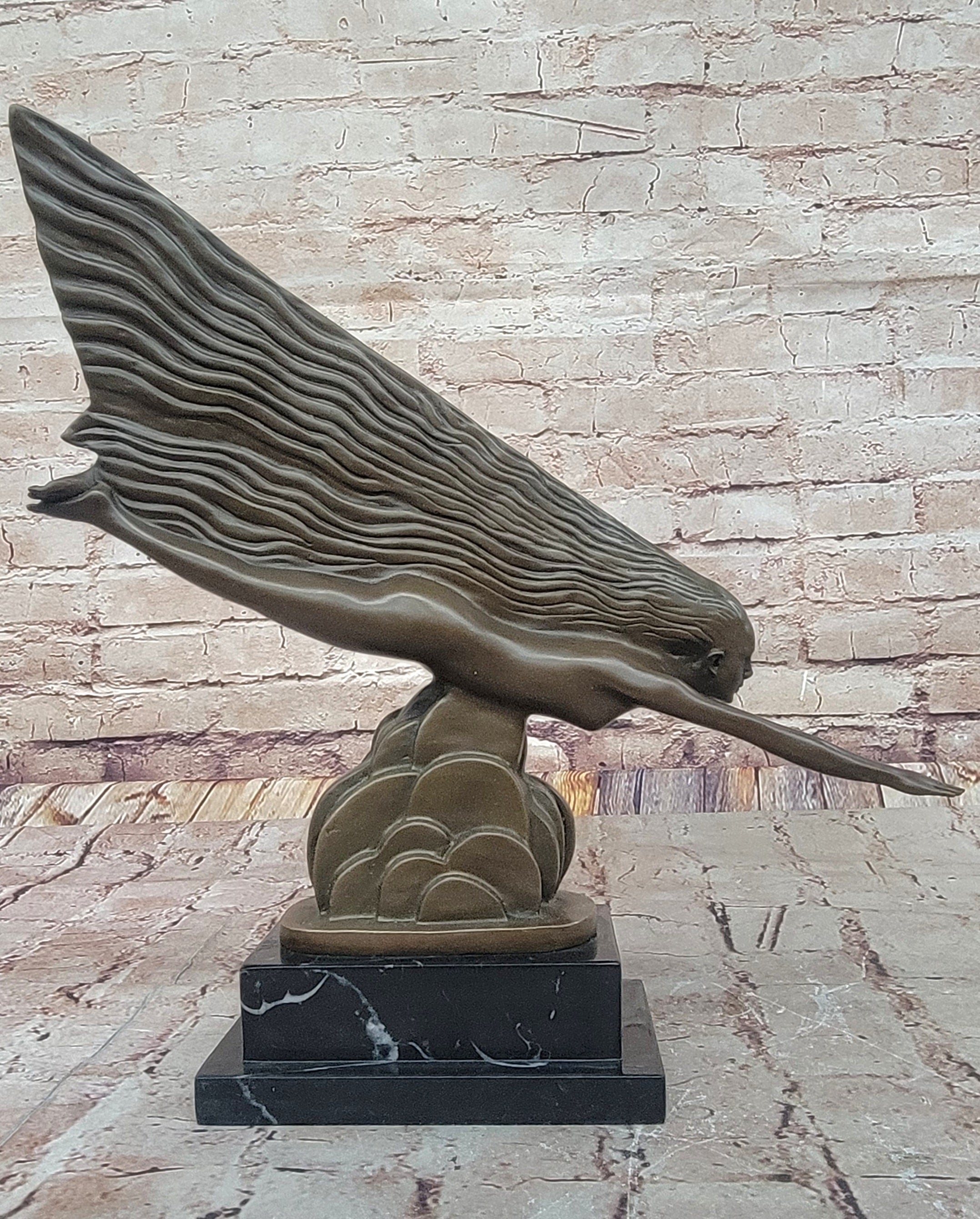The Comet by Guiraud Riviére - Art Deco Bronze on Marble