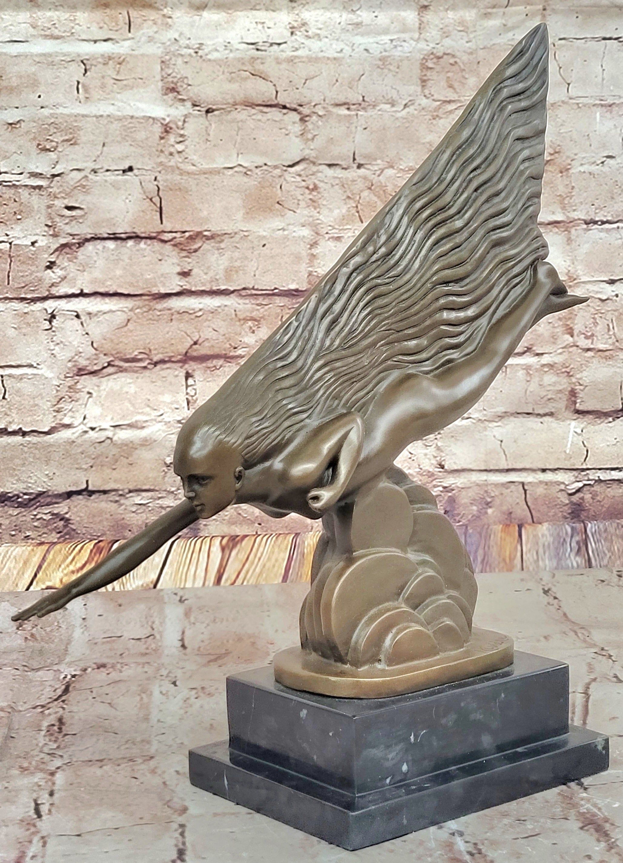 The Comet by Guiraud Riviére - Art Deco Bronze on Marble