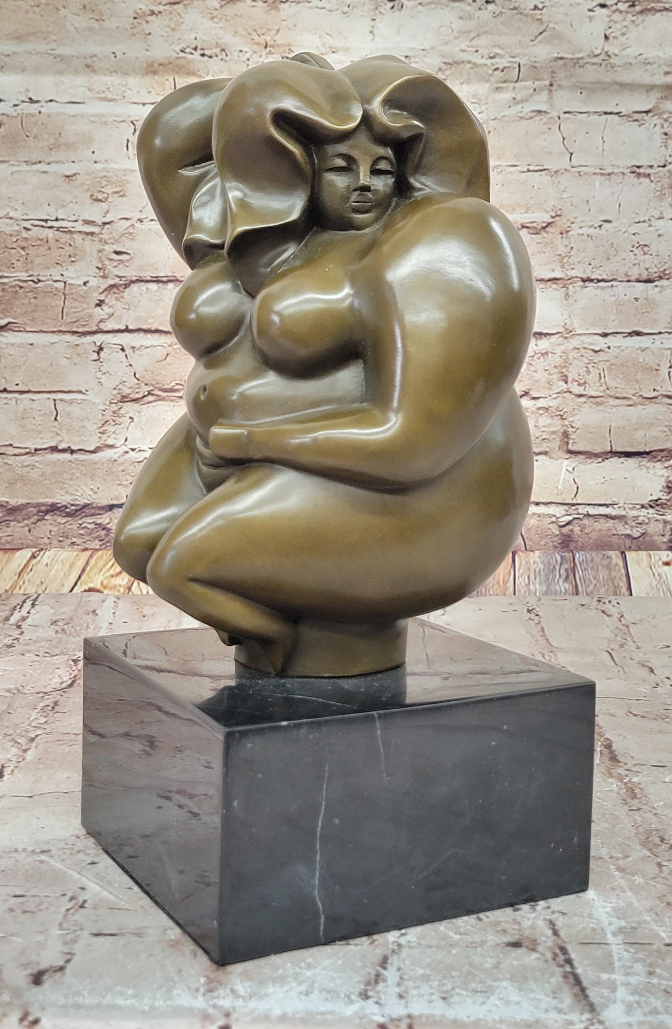 Abstract Bronze Sculpture of Curvaceous Woman by Milo