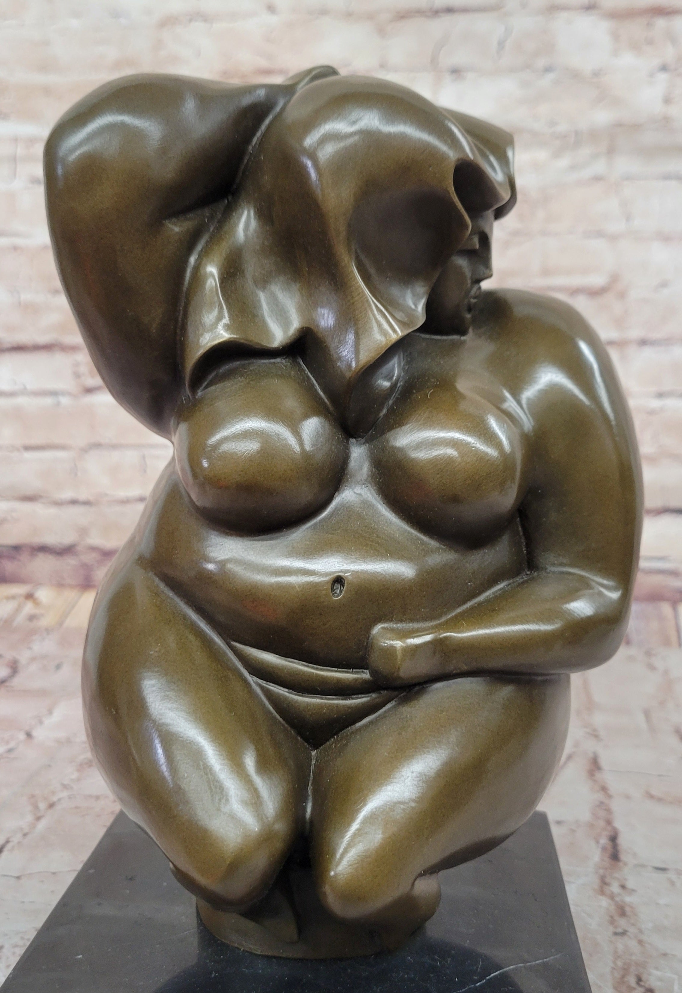 Abstract Bronze Sculpture of Curvaceous Woman by Milo