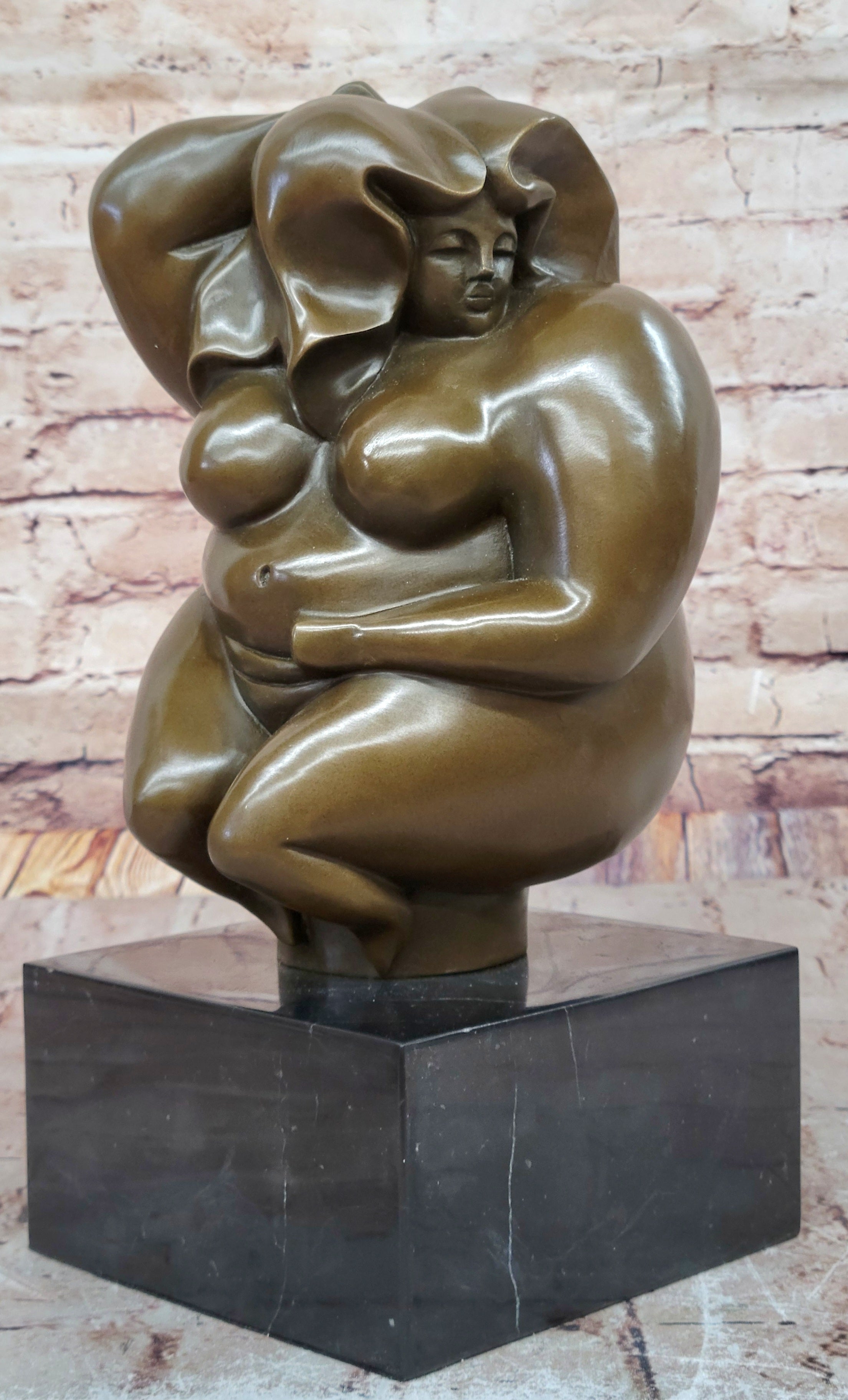 Abstract Bronze Sculpture of Curvaceous Woman by Milo