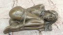 Hot Cast Bronze Bondage Girl Nude Erotic Sculpture by Milo