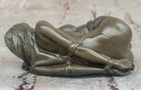 Hot Cast Bronze Bondage Girl Nude Erotic Sculpture by Milo