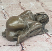 Hot Cast Bronze Bondage Girl Nude Erotic Sculpture by Milo