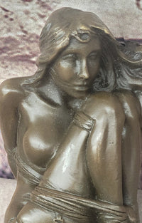 Hot Cast Bronze Bondage Girl Nude Erotic Sculpture by Milo