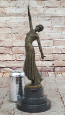 Chiparus Art Deco Bronze Dancer Sculpture on Marble Base