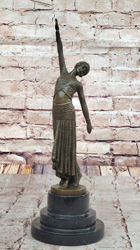 Chiparus Art Deco Bronze Dancer Sculpture on Marble Base