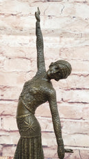 Chiparus Art Deco Bronze Dancer Sculpture on Marble Base
