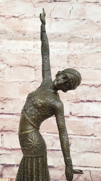 Chiparus Art Deco Bronze Dancer Sculpture on Marble Base
