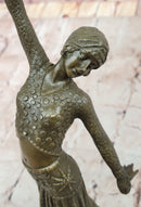 Chiparus Art Deco Bronze Dancer Sculpture on Marble Base