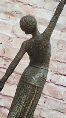 Chiparus Art Deco Bronze Dancer Sculpture on Marble Base